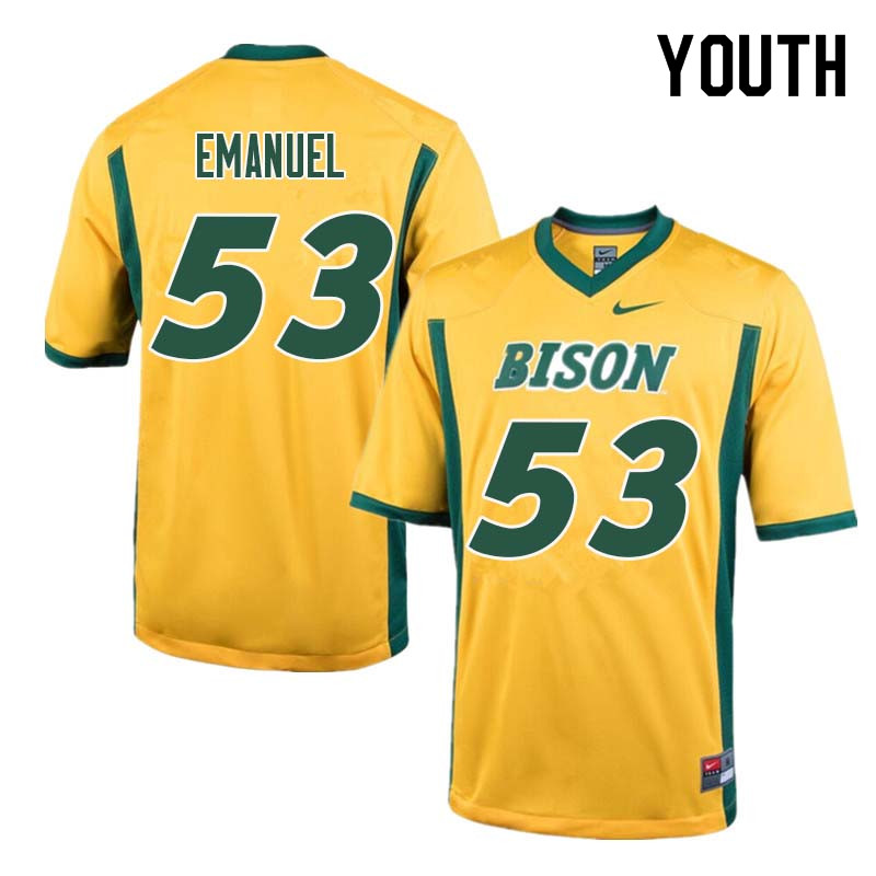 Youth #53 Kyle Emanuel North Dakota State Bison College Football Jerseys Sale-Yellow - Click Image to Close